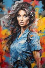 illustration of a young nurse woman symbol of hope and female resilience