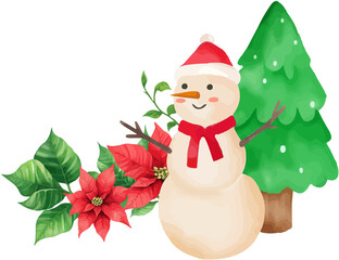 snowman with christmas decoration