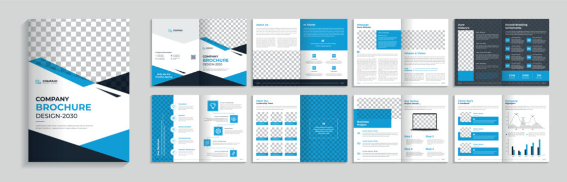 Corporate brochure template. New busines company catalog design