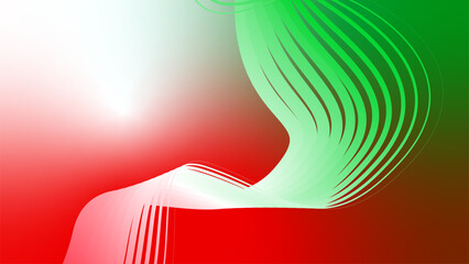 red white green flag colour gradient background abstract wavy tech lines  © Pankaj