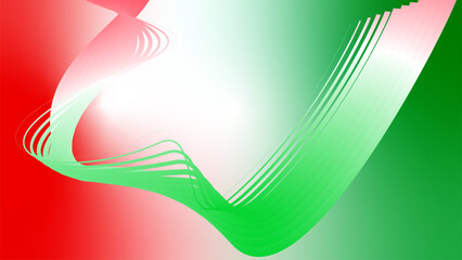red white green flag colour gradient background abstract wavy tech lines  © Pankaj