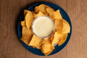 tortilla chips and cheese dip