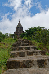 Fototapeta premium The Church of Mount Bokor at the Bokor National Park in Kampot, Cambodia