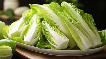 A close-up shot of crunchy Napa Cabbage.