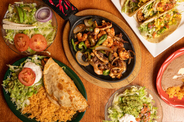 Mexican food flat lay composition