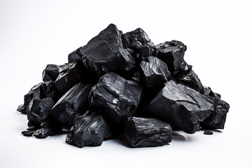 A mound of coal against a pallid background.