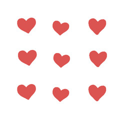 Hand Drawn Red Heart Valentines Doodle
