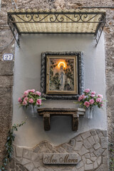 Religious images in the town of Blera, Viterbo, Lazio, Italy.