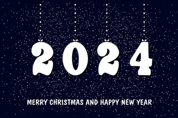 New Year numbers 2024. Number design template. Congratulatory banner template. 