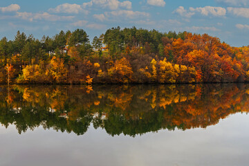 Autumn landscape lake