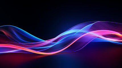 3D Rendered Neon Glow Abstract Backgrounds: Magenta Tones, Dynamic Ribbons, Virtual Clouds & Glowing Geometric Shapes in Dark Settings for Futuristic, Energy-Themed Wallpapers - generativ ai