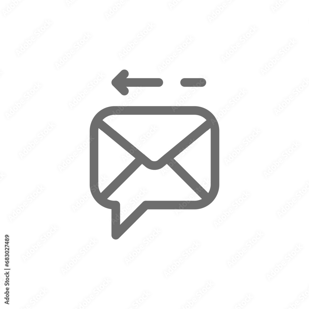 Poster email reply outline icon pixel perfect for website or mobile app