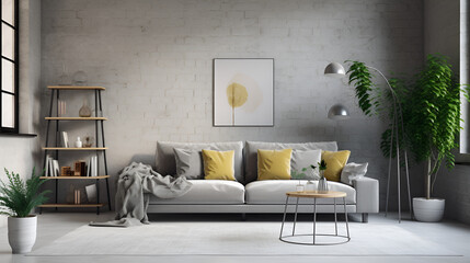 modern living room with sofa living, design, wall, armchair, interior, room, sofa, furniture, home, chair, table, house, couch, lamp