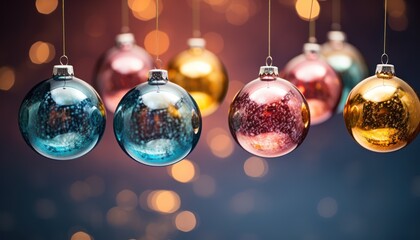 Fototapeta na wymiar A Festive Display: Christmas Ornaments Adorned with Joy and Tradition