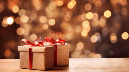 Beautiful background of golden shiny gift boxes