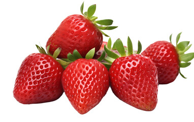 Juicy Strawberries on transparent Background