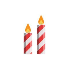 Christmas candles - simple icon in flat design. Vector design