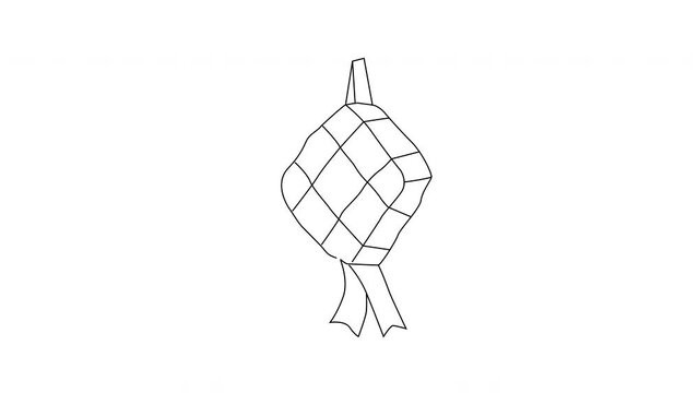 Animation of sketch of rice ketupat icon