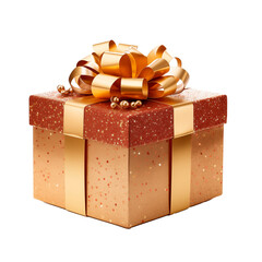 Christmas gift in box, transparent format, PNG