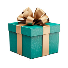 Christmas gift in box, transparent format, PNG