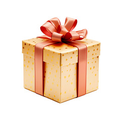 Christmas gift in box, transparent format, PNG