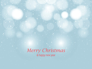 Merry christmas and happy new year with realistic christmas snow