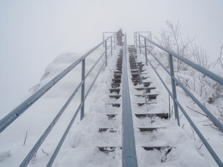 Winter landscape. Snow-covered trees. Trail to the Trzy Korony peak. Pieniny. Poland. © Andrzej Borowiec