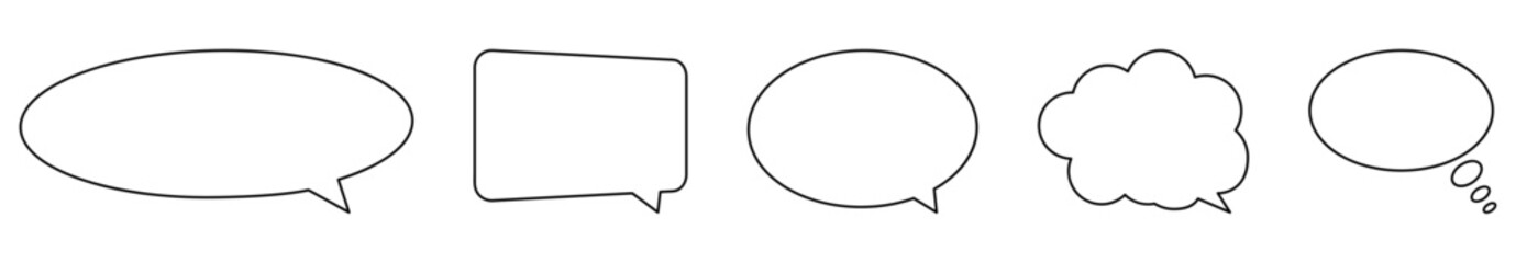 Set of speech bubbles icons. Vector illustration isolated on white background - obrazy, fototapety, plakaty