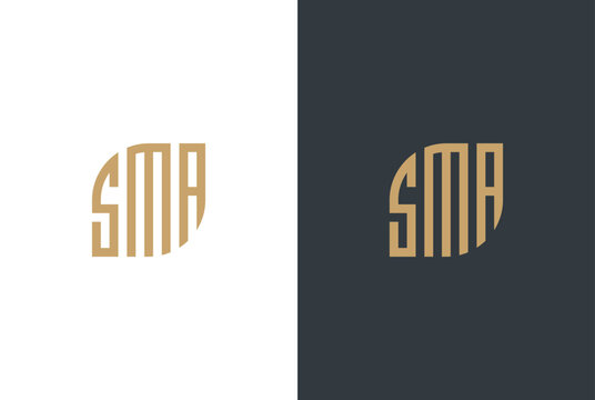 Alphabet letters Initials Monogram logo SMA