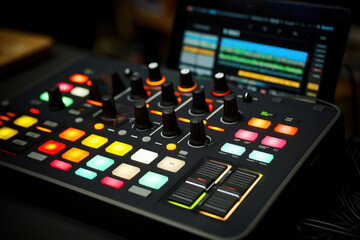 Music mixer. Studio sound Equipment