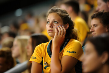 Obraz premium Upset female fan at stadium