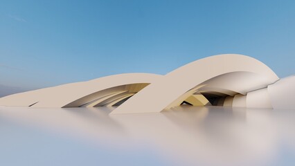 Fototapeta na wymiar Futuristic architecture background 3d render
