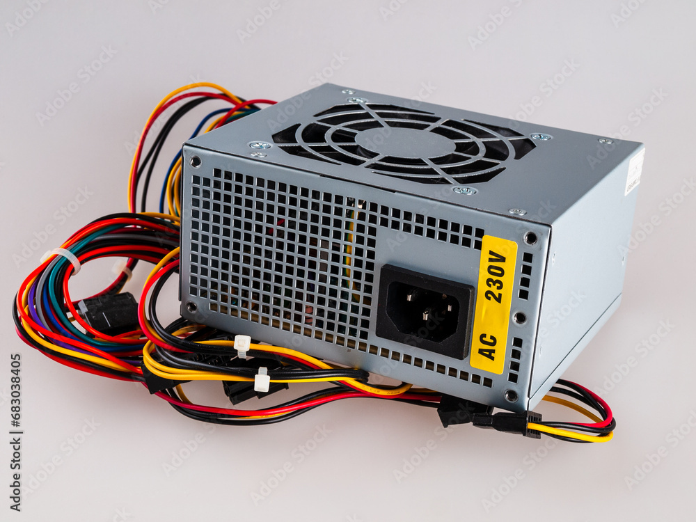 Aufkleber electrical power supply psu for computer system unit components isolated on a background