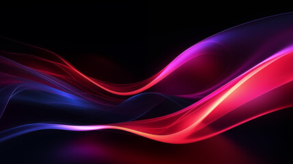 3D Rendered Neon Glow Abstract Backgrounds: Magenta Tones, Dynamic Ribbons, Virtual Clouds & Glowing Geometric Shapes in Dark Settings for Futuristic, Energy-Themed Wallpapers - generativ ai