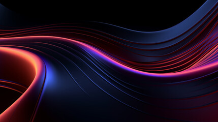 3D Rendered Neon Glow Abstract Backgrounds: Magenta Tones, Dynamic Ribbons, Virtual Clouds & Glowing Geometric Shapes in Dark Settings for Futuristic, Energy-Themed Wallpapers - generativ ai