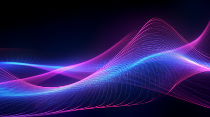 3D Rendered Neon Glow Abstract Backgrounds: Magenta Tones, Dynamic Ribbons, Virtual Clouds &...