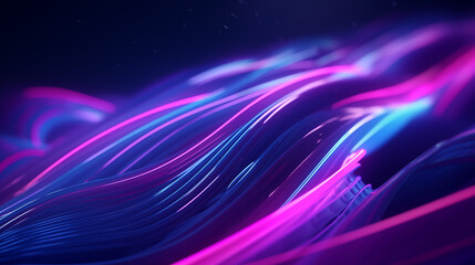 3D Rendered Neon Glow Abstract Backgrounds: Magenta Tones, Dynamic Ribbons, Virtual Clouds & Glowing Geometric Shapes in Dark Settings for Futuristic, Energy-Themed Wallpapers - generativ ai