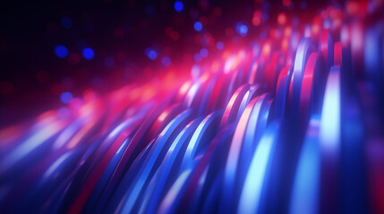 3D Rendered Neon Glow Abstract Backgrounds: Magenta Tones, Dynamic Ribbons, Virtual Clouds & Glowing Geometric Shapes in Dark Settings for Futuristic, Energy-Themed Wallpapers - generativ ai