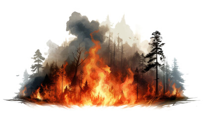 Raging Forest Fire, Natural Disaster Scene