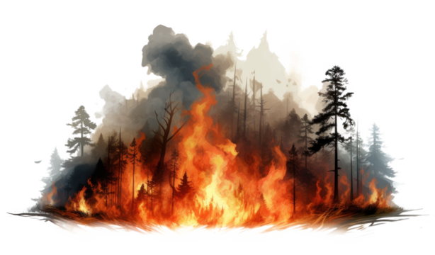 Raging Forest Fire, Natural Disaster Scene