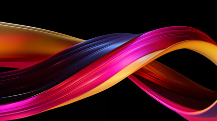 3D Rendered Neon Glow Abstract Backgrounds: Magenta Tones, Dynamic Ribbons, Virtual Clouds & Glowing Geometric Shapes in Dark Settings for Futuristic, Energy-Themed Wallpapers - generativ ai 