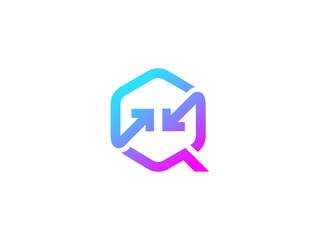 q letter crypto exchange logo design