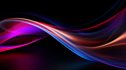 3D Rendered Neon Glow Abstract Backgrounds: Magenta Tones, Dynamic Ribbons, Virtual Clouds & Glowing Geometric Shapes in Dark Settings for Futuristic, Energy-Themed Wallpapers - generativ ai 