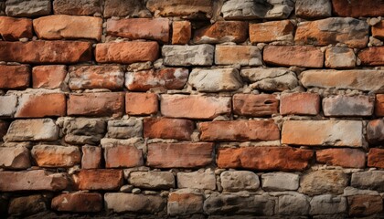 Vintage Charm: Close-up of Textured Brick Wall