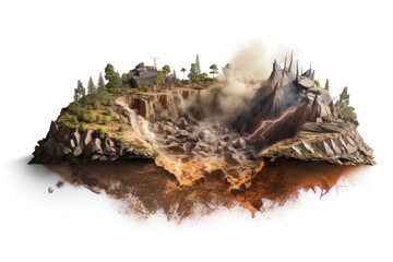 Natural Disaster Mudflow and Landslide Concept