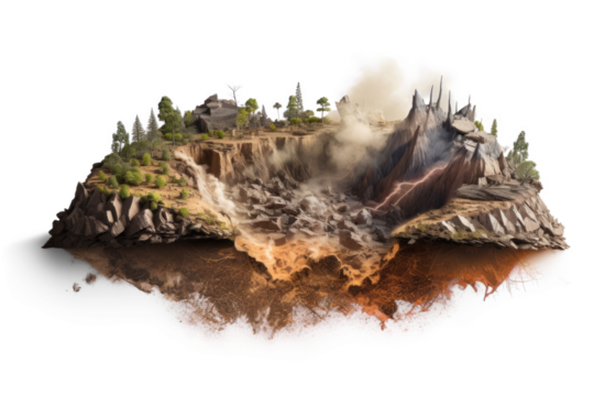 Natural Disaster Mudflow and Landslide Concept