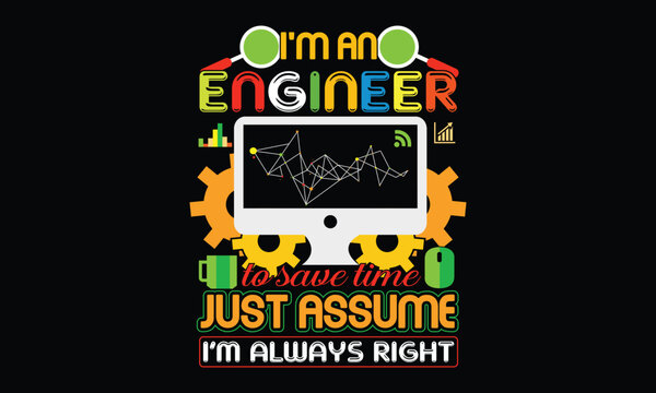 Computer Engineer T-shirt Design Vector Template