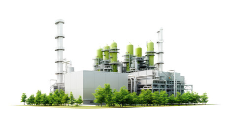 Natural Gas Facility Illustration on Transparent Background