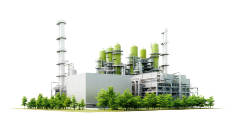 Natural Gas Facility Illustration on Transparent Background