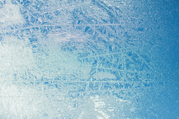 Winter frost on a window, copy space background image